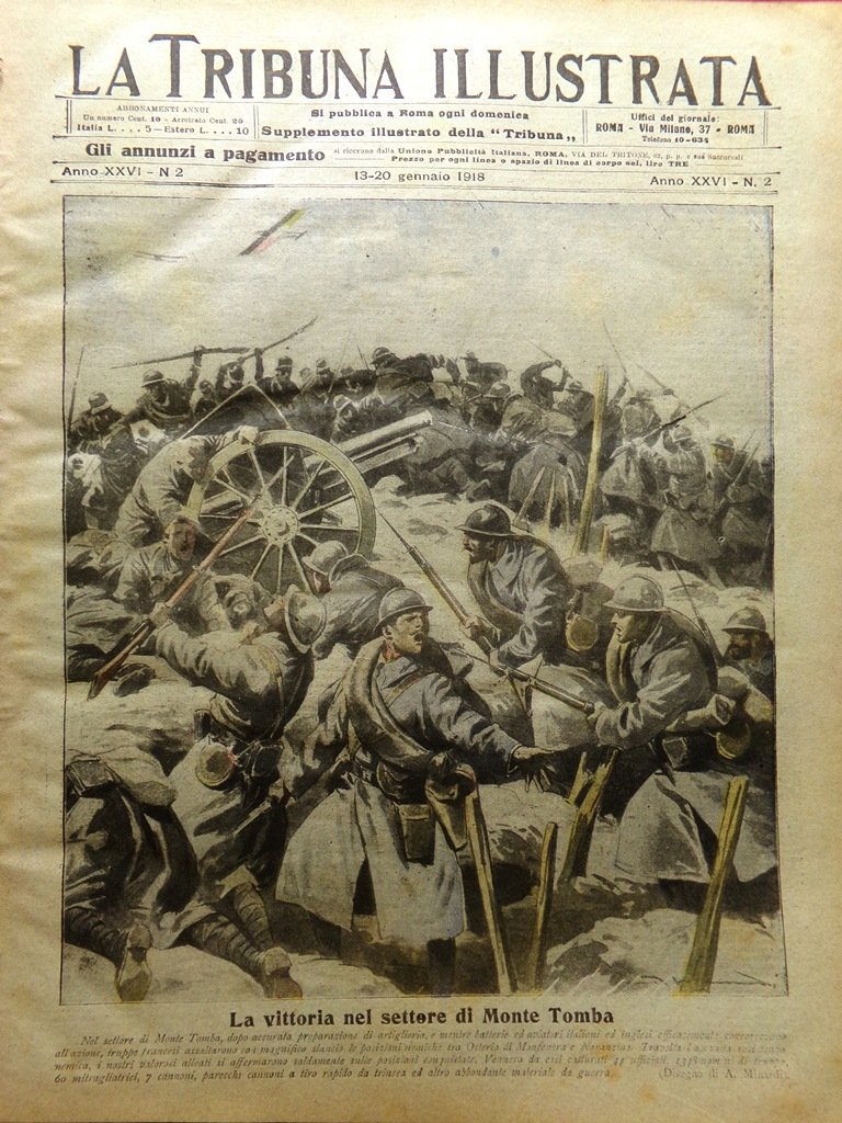 La Tribuna Illustrata 13 Gennaio 1918 WW1 Monte Tomba Tartaglia … | Immagine principale