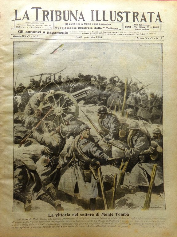 La Tribuna Illustrata 13 Gennaio 1918 WW1 Monte Tomba Tartaglia … | Immagine Gallery 1