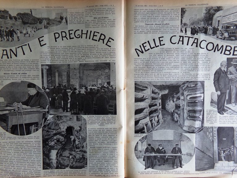 La Tribuna Illustrata 13 Gennaio 1935 Vidocq Catacombe Callisto Saar …