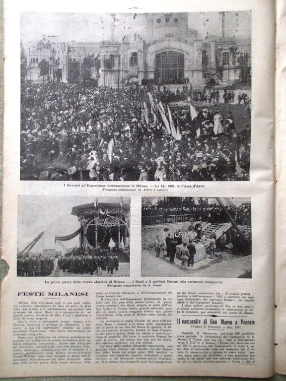 La Tribuna Illustrata 13 Maggio 1906 Pergolesi Feste di Milano …