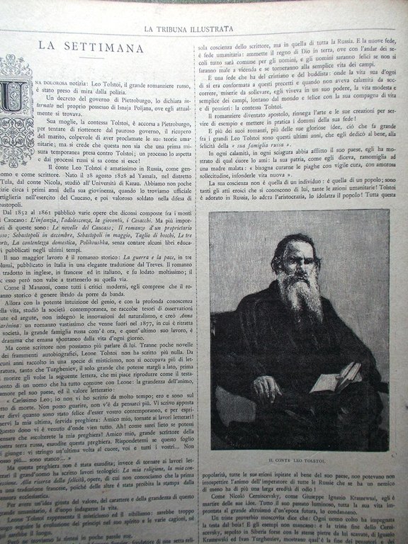 La Tribuna Illustrata 13 Marzo 1892 Tolstoi Bulgaria Plovdiv Baratieri …