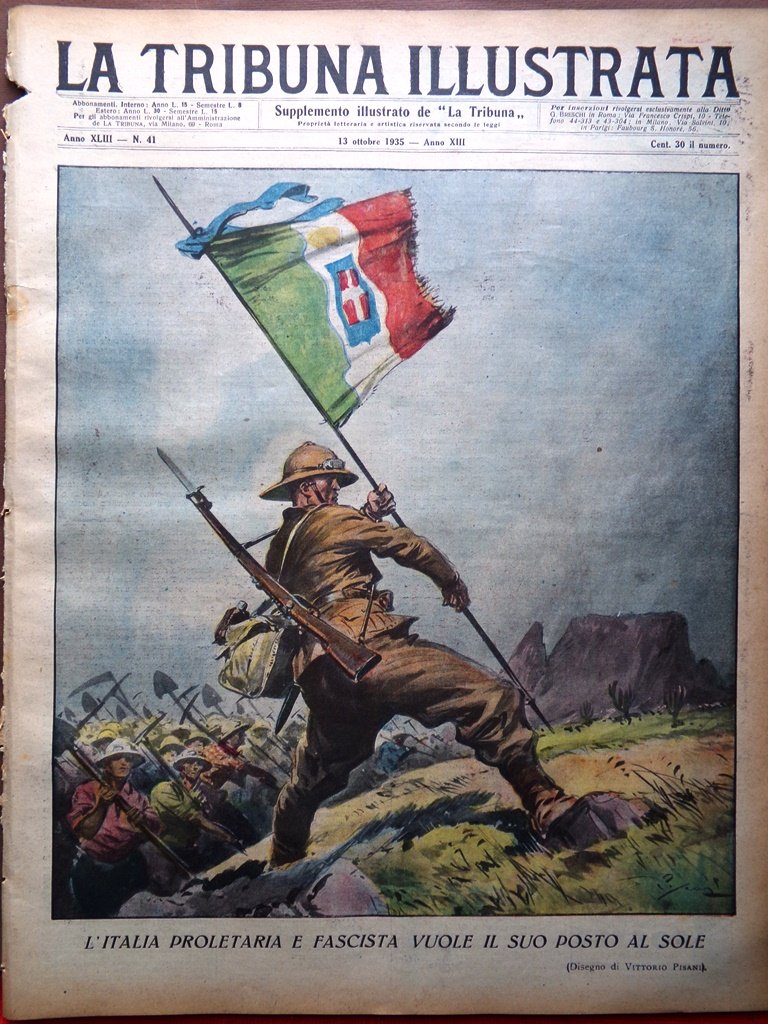 La Tribuna Illustrata 13 Ottobre 1935 Cipro Duce Palazzo Venezia …