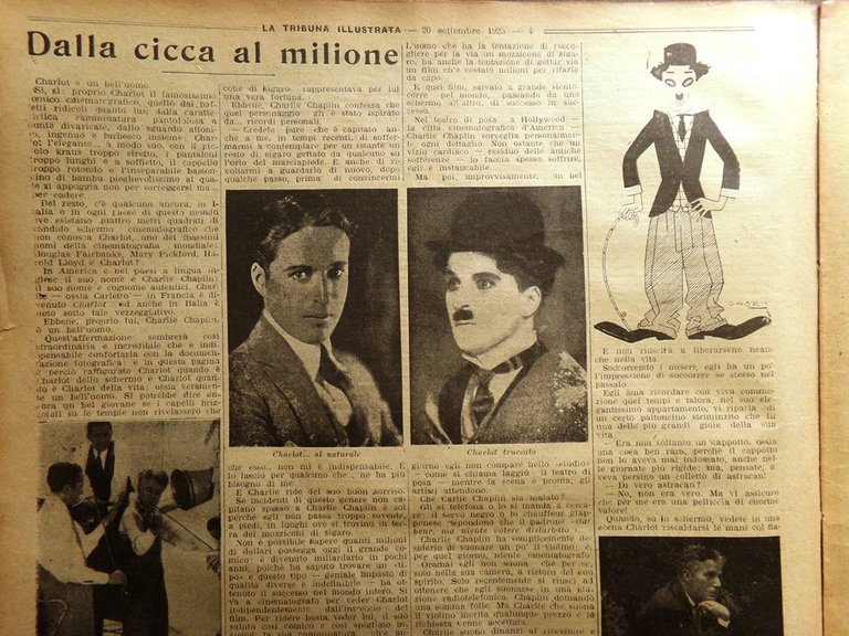 La Tribuna Illustrata 13 Settembre 1925 Charlot Automobilismo Ponte Hudson …