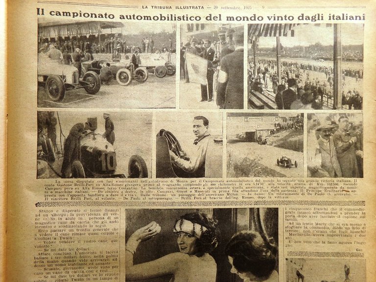 La Tribuna Illustrata 13 Settembre 1925 Charlot Automobilismo Ponte Hudson …