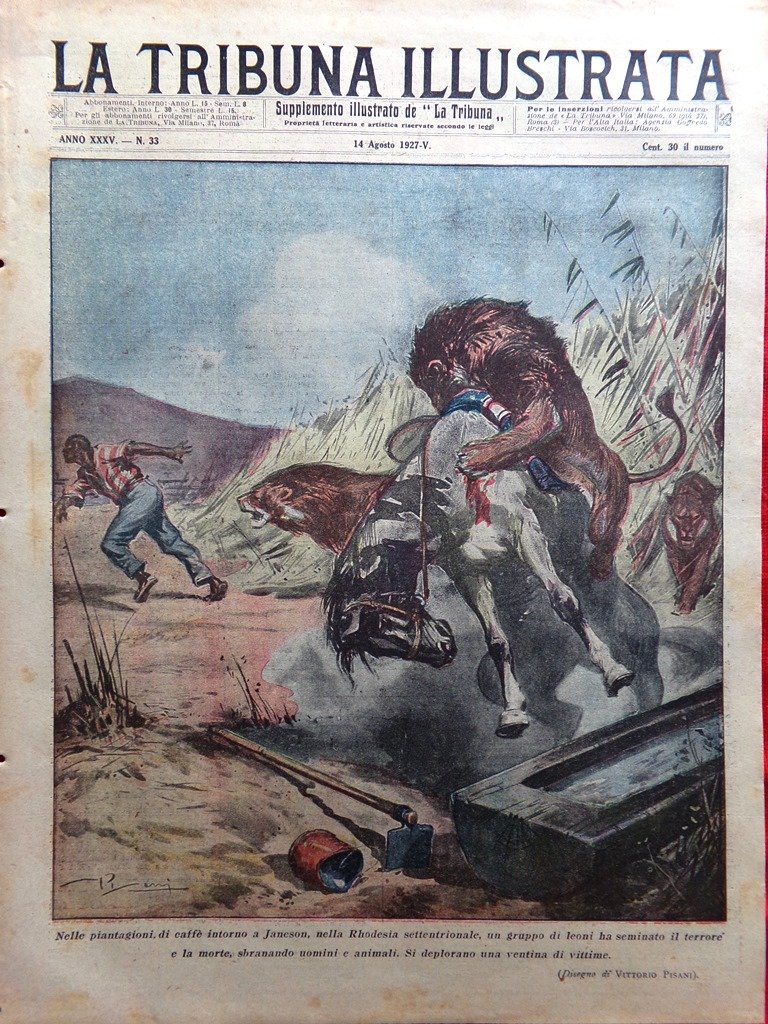 La Tribuna Illustrata 14 Agosto 1927 Coppa Acerbo Vesuvio Fuad …