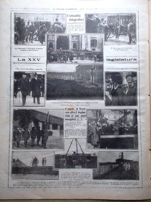 La Tribuna Illustrata 14 Dicembre 1919 Legislatura Sciopero Americano Trastevere