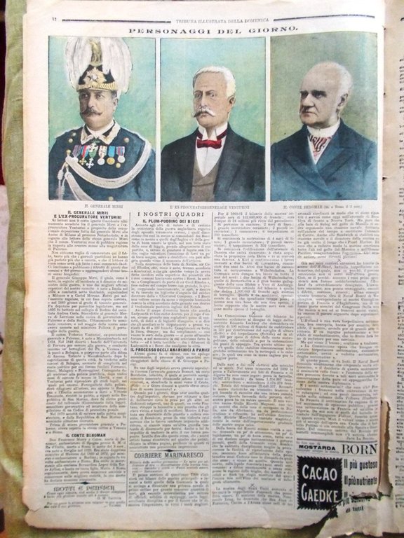 La Tribuna Illustrata 14 Gennaio 1900 Mirri e Venturini Boeri …