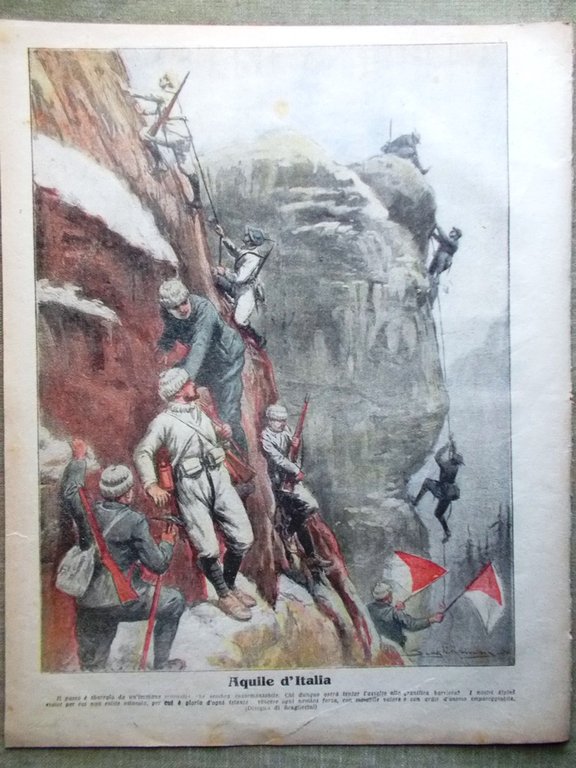 La Tribuna Illustrata 14 Gennaio 1917 WW1 Bordeaux Trincea Alpini …