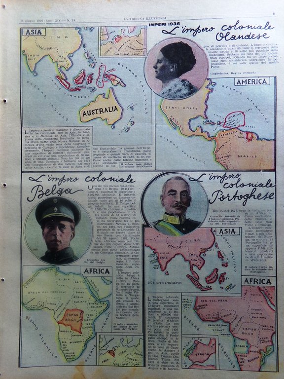 La Tribuna Illustrata 14 Giugno 1936 Imperi Coloniali Graziani Davanzati …