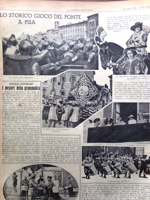 La Tribuna Illustrata 14 Luglio 1935 Ponte Pisa Meucci Heyling …