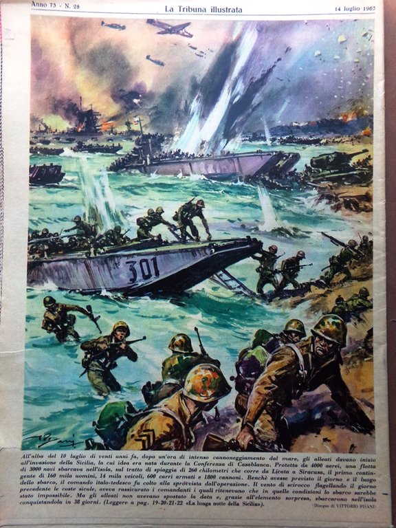 La Tribuna Illustrata 14 Luglio 1963 Sbarco Alleati Sicilia Brel …
