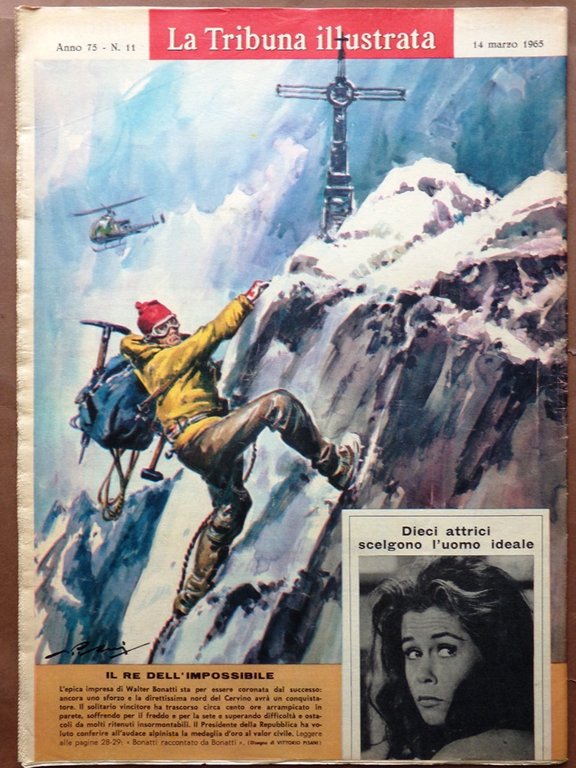 La Tribuna Illustrata 14 Marzo 1965 Bonatti Cervino Stan Laurel …
