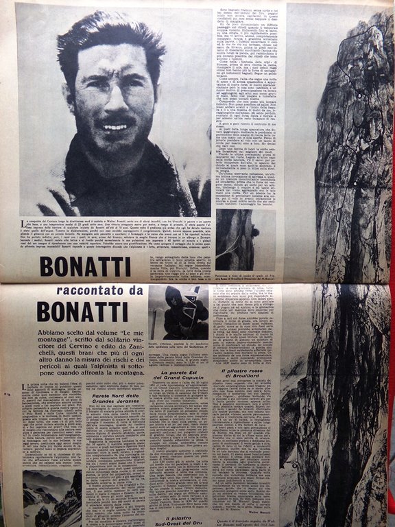 La Tribuna Illustrata 14 Marzo 1965 Bonatti Cervino Stan Laurel …