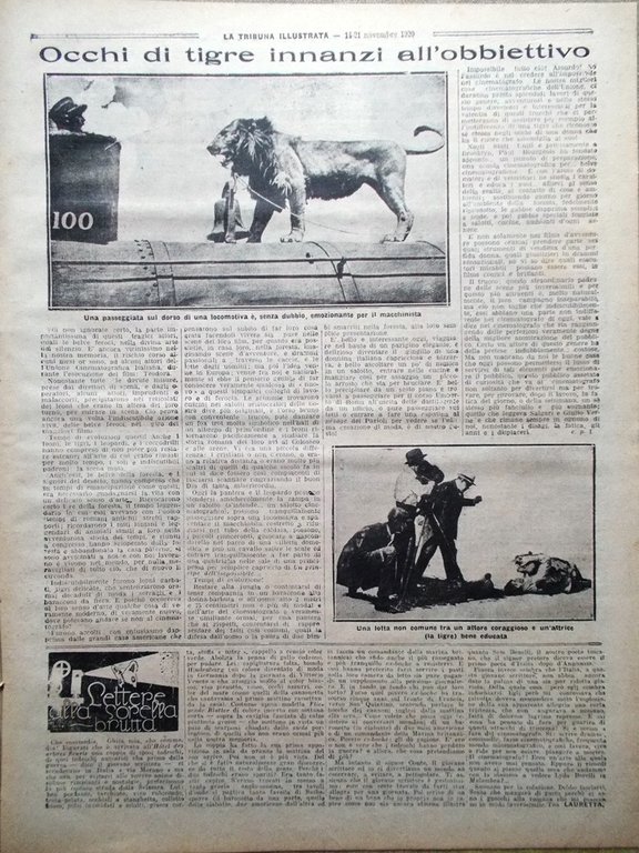 La Tribuna Illustrata 14 Novembre 1920 Vittoria Roma Tigre Alloggi …