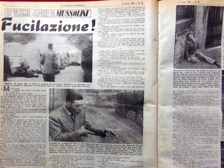 La Tribuna Illustrata 15 Agosto 1948 Fucilazione Duce Scorzeni Trogloditi … | Immagine Gallery 4