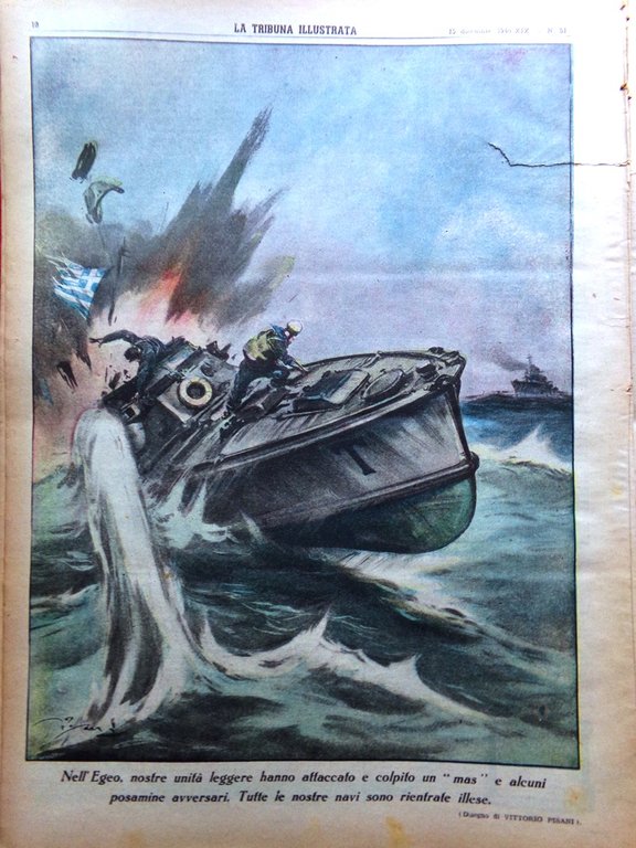 La Tribuna Illustrata 15 Dicembre 1940 WW2 Egeo Zafferano Attacco …