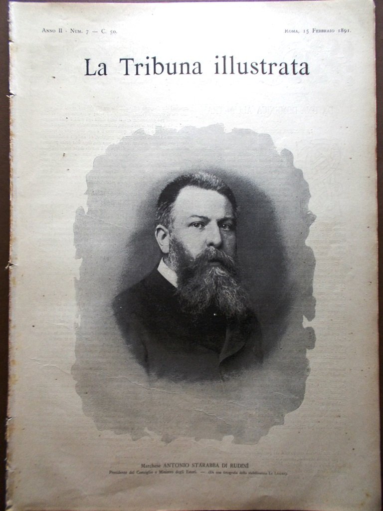 La Tribuna Illustrata 15 Febbraio 1891 Starabba Rudinì Gabinetto Carnevale …
