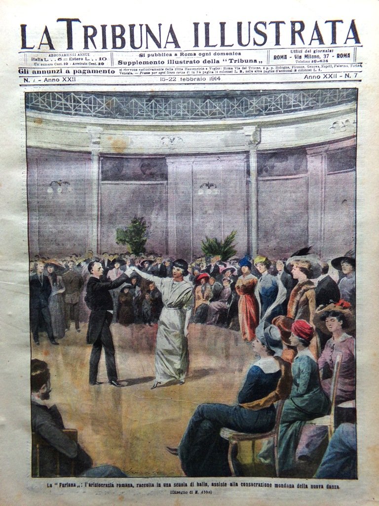 La Tribuna Illustrata 15 Febbraio 1914 Furlana Aresci Alpini Sci …