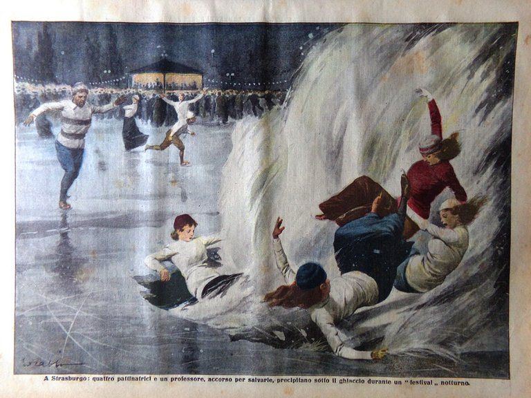 La Tribuna Illustrata 15 Febbraio 1914 Furlana Aresci Alpini Sci …