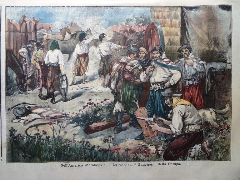 La Tribuna Illustrata 15 Gennaio 1899 Dita Pianisti Gauchos Pampa …