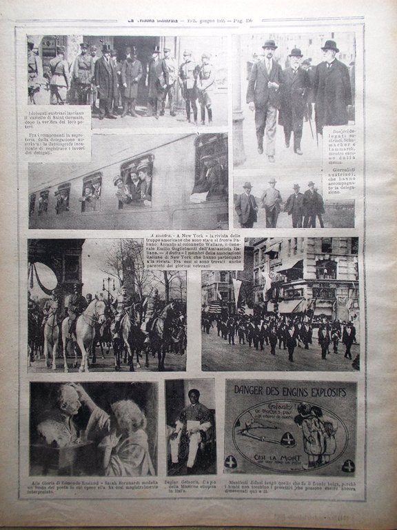 La Tribuna Illustrata 15 Giugno 1919 Sarah Bernhardt Edmond Rostand …