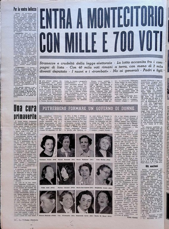 La Tribuna Illustrata 15 Giugno 1958 campagna anti-passeri Barbablù di …