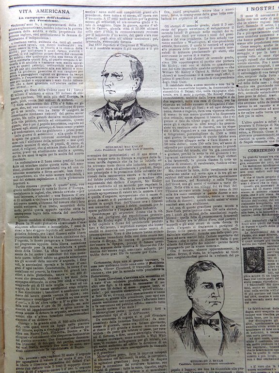 La Tribuna Illustrata 15 Novembre 1896 Cascine McKinley Bryan Inondazioni …