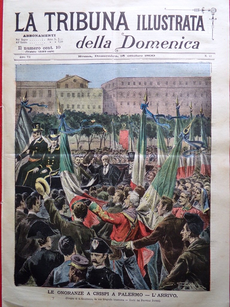 La Tribuna Illustrata 15 Ottobre 1899 Crispi Palermo Transvaal Testa …