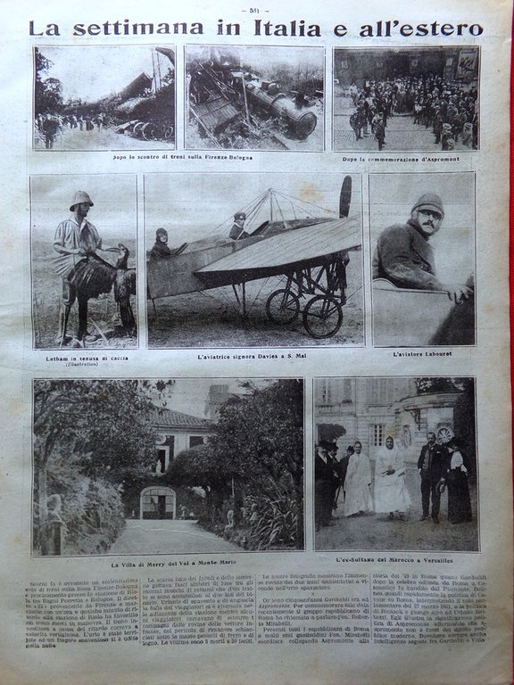 La Tribuna Illustrata 15 Settembre 1912 Piedigrotta Labouret Latham Mina …