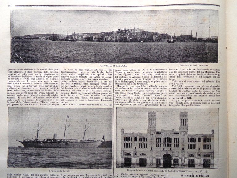La Tribuna Illustrata 16 Aprile 1899 Viaggio Sovrani Sardegna Cagliari …