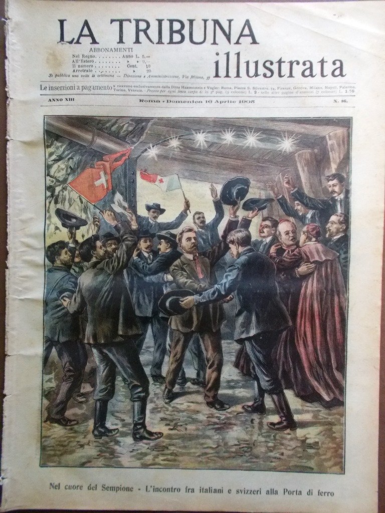 La Tribuna Illustrata 16 Aprile 1905 Apertura Sempione Hohenstein Teatro …