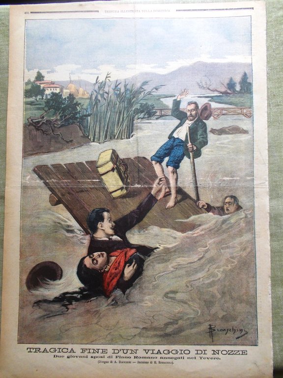 La Tribuna Illustrata 16 Dicembre 1900 Pellegrini Papa Piena Tevere …