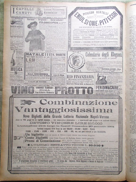 La Tribuna Illustrata 16 Dicembre 1900 Pellegrini Papa Piena Tevere …
