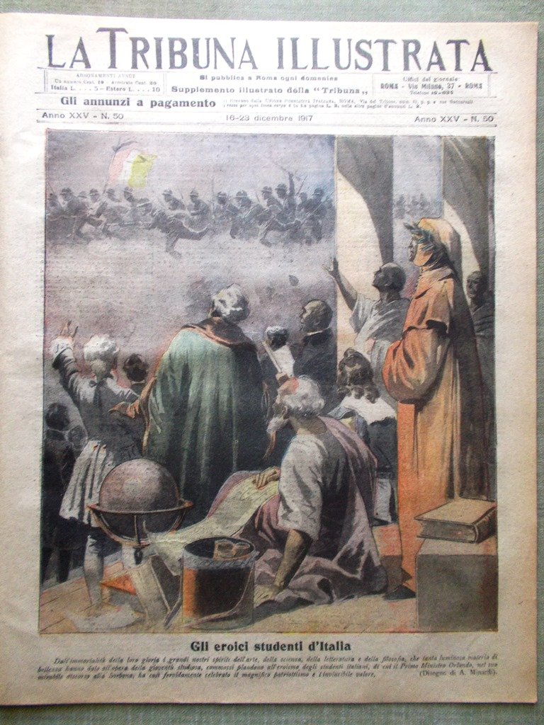 La Tribuna Illustrata 16 Dicembre 1917 WW1 Latisana Tagliamento Pershing …