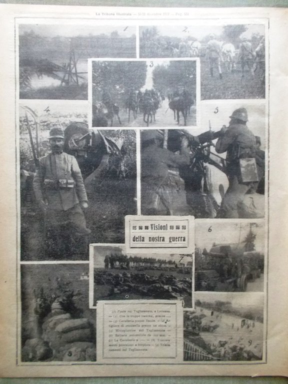 La Tribuna Illustrata 16 Dicembre 1917 WW1 Latisana Tagliamento Pershing …
