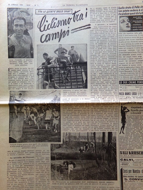 La Tribuna Illustrata 16 Febbraio 1941 WW2 Ciclismo Campi Amianto …