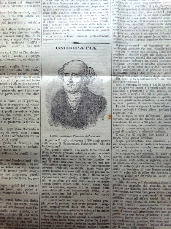 La Tribuna Illustrata 16 Luglio 1893 Omeopatia Hahnemann Guy Maupassant …