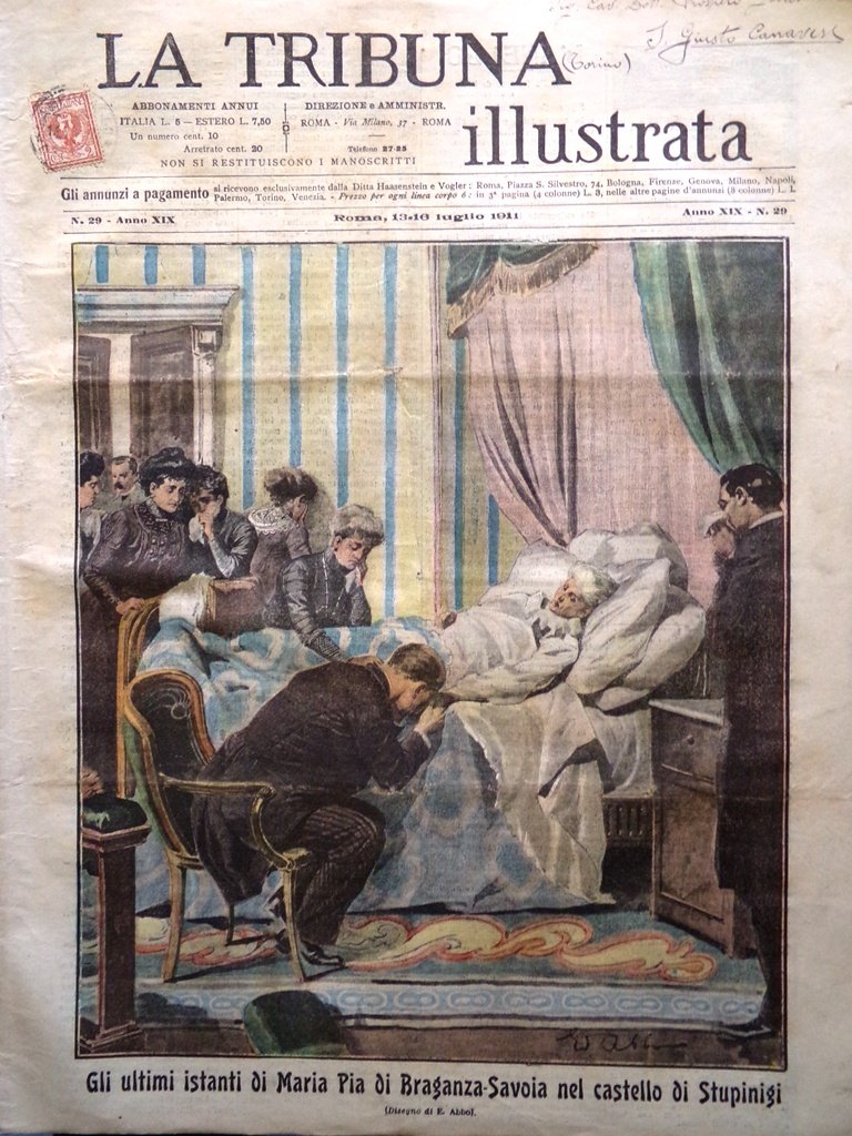 La Tribuna Illustrata 16 Luglio 1911 Maria Pia Savoia Certosa …
