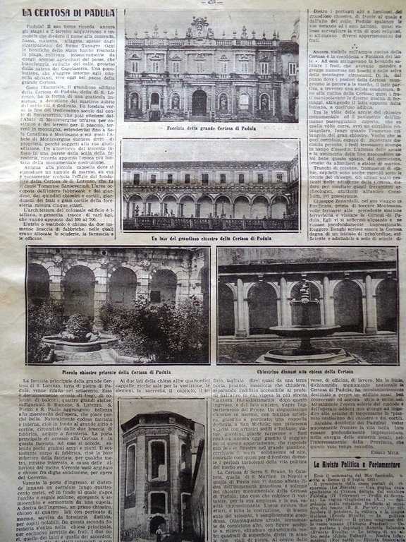 La Tribuna Illustrata 16 Luglio 1911 Maria Pia Savoia Certosa …