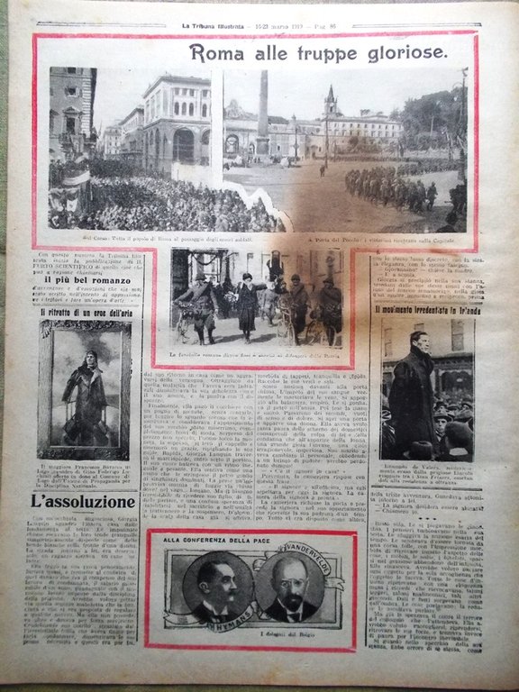 La Tribuna Illustrata 16 Marzo 1919 Roma Soldati Vittoria Croati …