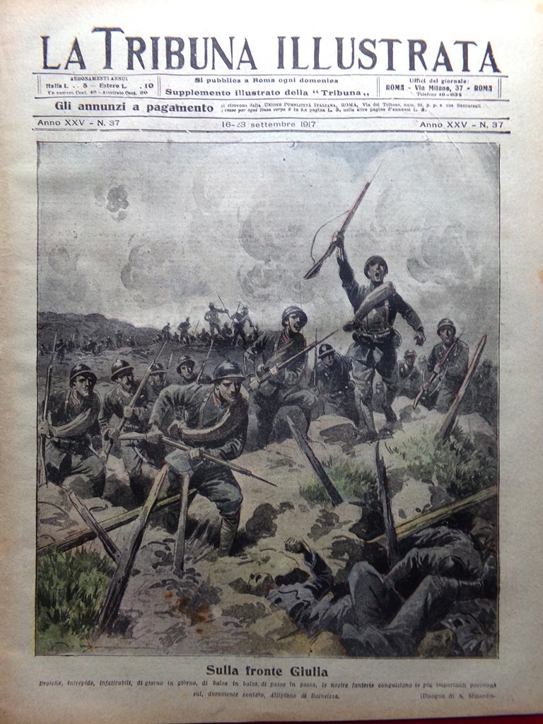 La Tribuna Illustrata 16 Settembre 1917 WW1 Bainsizza Cadorna Isonzo … | Immagine principale