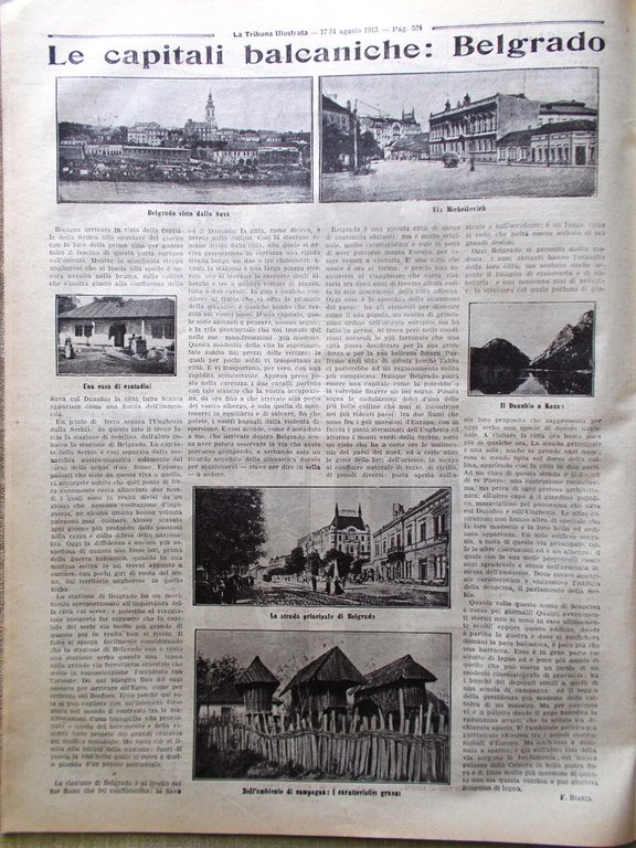 La Tribuna Illustrata 17 Agosto 1913 Ferdinando I Eleonora Tsana …