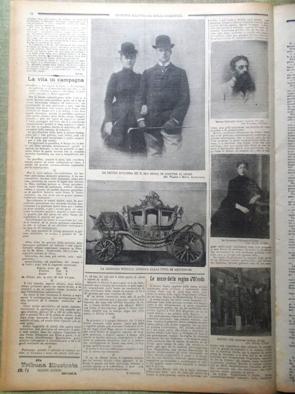 La Tribuna Illustrata 17 Febbraio 1901 Pini Regina Olanda Chiusura …