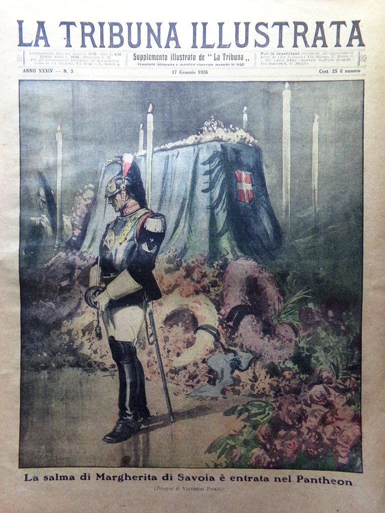 La Tribuna Illustrata 17 Gennaio 1926 Funerali di Margherita Savoia … | Immagine principale