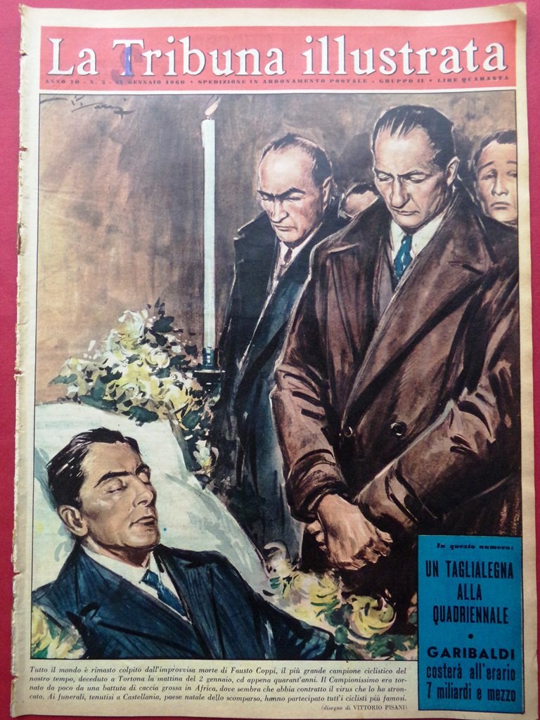 La Tribuna Illustrata 17 Gennaio 1960 Morte Fausto Coppi Stroyberg … | Immagine principale
