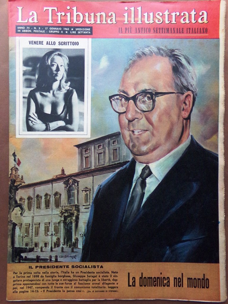 La Tribuna Illustrata 17 Gennaio 1965 Saragat Liedholm Fallaci Olanda …