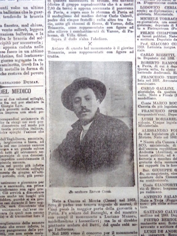 La Tribuna Illustrata 17 Giugno 1900 Pavia Cairoli Enrico Cassi …