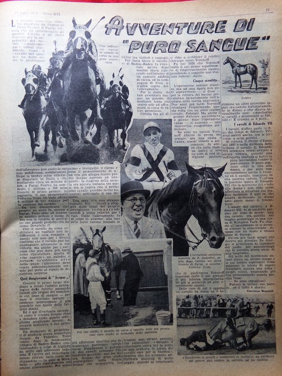 La Tribuna Illustrata 17 Luglio 1938 Duce Grano Vandali Rossi …