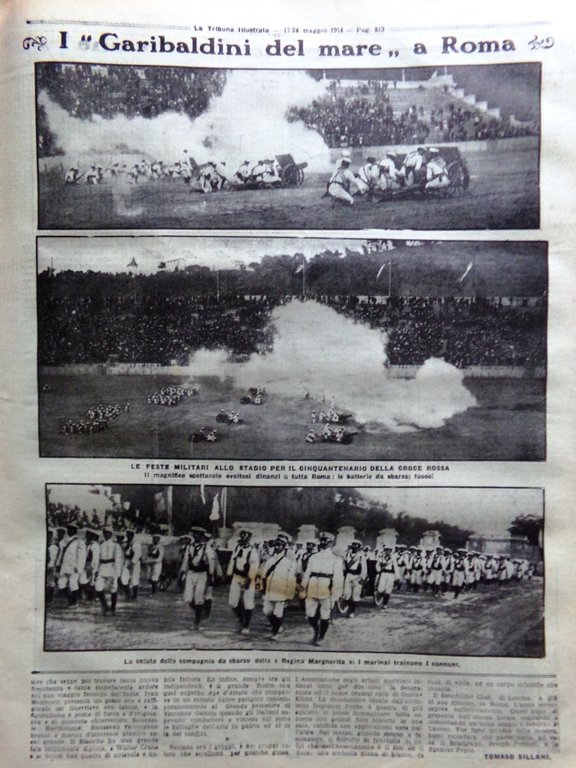 La Tribuna Illustrata 17 Maggio 1914 Croce Rossa Garibaldini Italiani …