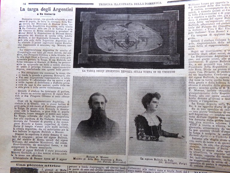 La Tribuna Illustrata 17 Marzo 1901 Attentato Guglielmo Targa Argentina …